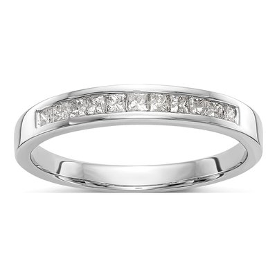 14K White Gold 1/3 ct tw Diamond Channel-Set Wedding Band