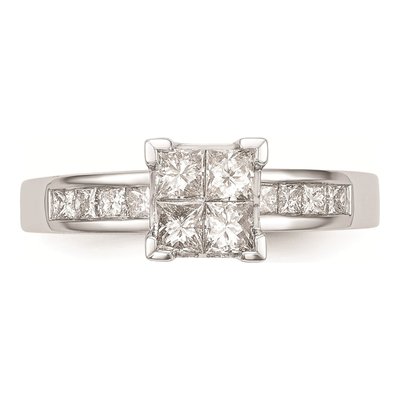 14K White Gold 3/4 ct tw Diamond Princess Engagement Ring – view 5