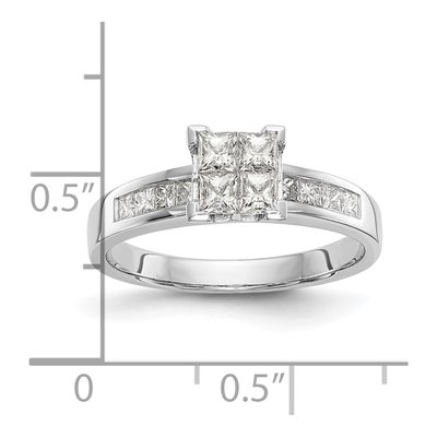 14K White Gold 3/4 ct tw Diamond Princess Engagement Ring – view 8