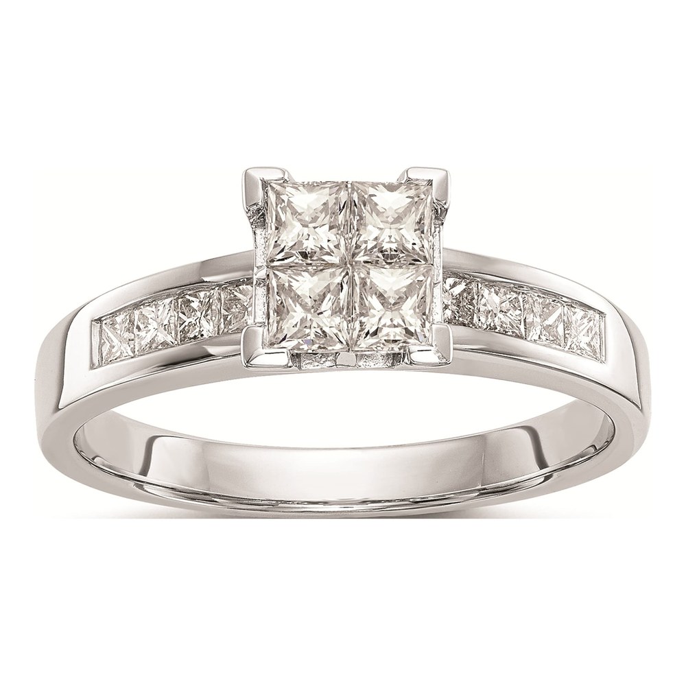 14K White Gold 3/4 ct tw Diamond Princess Engagement Ring