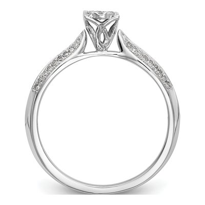 14K White Gold 1/5 ct tw Diamond Cluster Engagement Ring – view 2