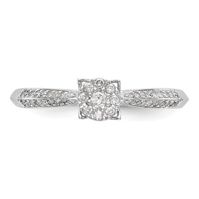 14K White Gold 1/5 ct tw Diamond Cluster Engagement Ring – view 4