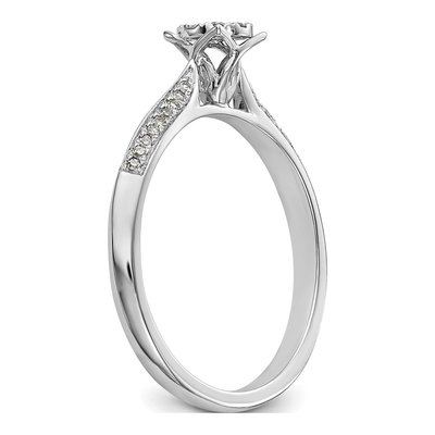 14K White Gold 1/5 ct tw Diamond Cluster Engagement Ring – view 6