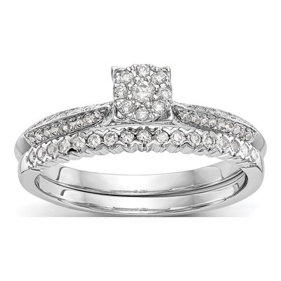 14K White Gold 1/5 ct tw Diamond Cluster Engagement Ring – view 7