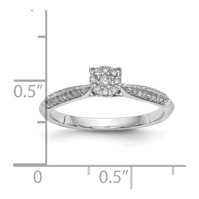 14K White Gold 1/5 ct tw Diamond Cluster Engagement Ring – view 8