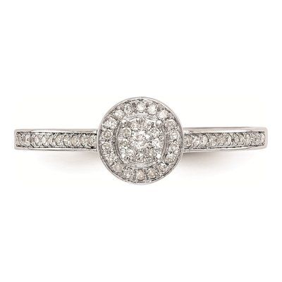 10K White Gold 1/5 ct tw Diamond Halo Engagement Ring – view 5