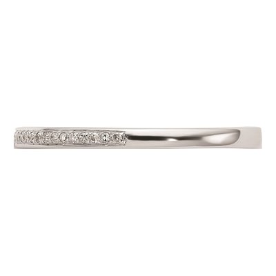 10K White Gold 1/6 Carat Diamond Set Of 2 Complete Wedding Bands – view 4