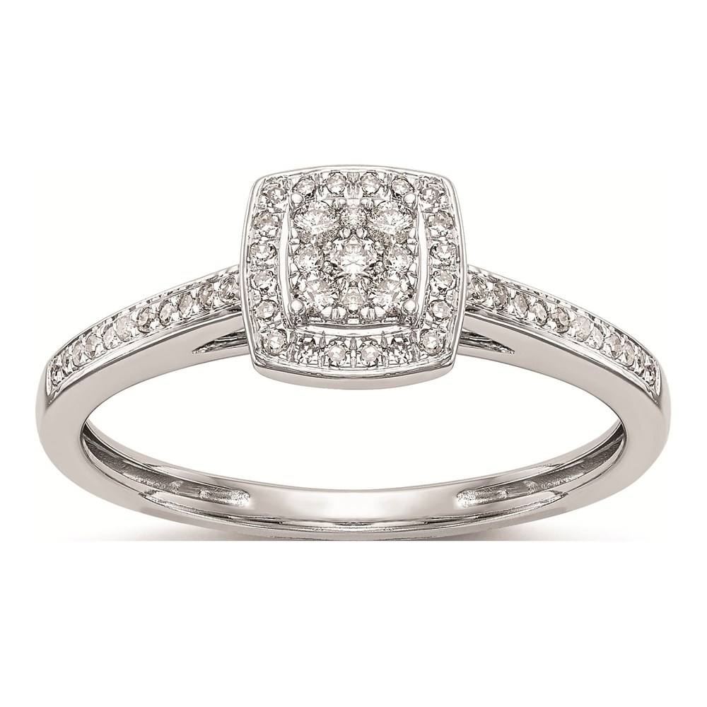 10K White Gold 1/5 ct tw Diamond Halo Engagement Ring