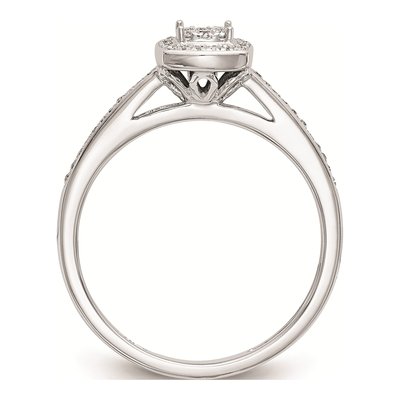 14K White Gold 1/5 ct tw Diamond Square Halo Engagement Ring – view 2