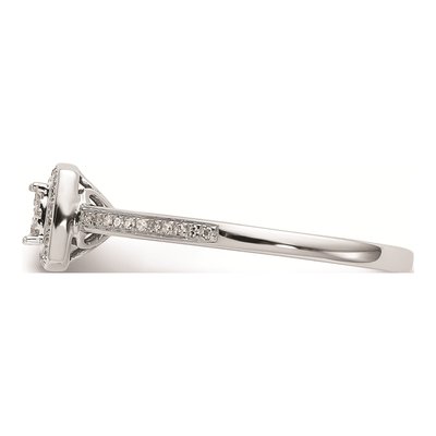 14K White Gold 1/5 ct tw Diamond Square Halo Engagement Ring – view 3
