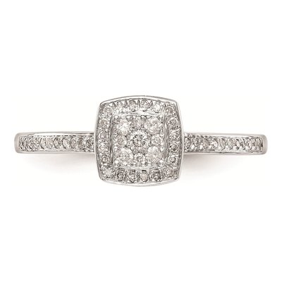 14K White Gold 1/5 ct tw Diamond Square Halo Engagement Ring – view 4