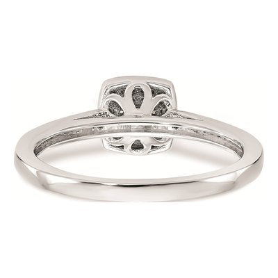 14K White Gold 1/5 ct tw Diamond Square Halo Engagement Ring – view 5