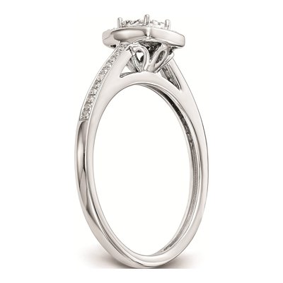 14K White Gold 1/5 ct tw Diamond Square Halo Engagement Ring – view 6