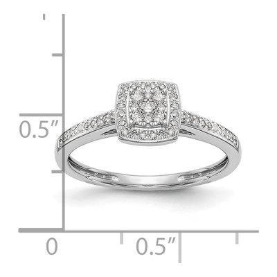 14K White Gold 1/5 ct tw Diamond Square Halo Engagement Ring – view 8