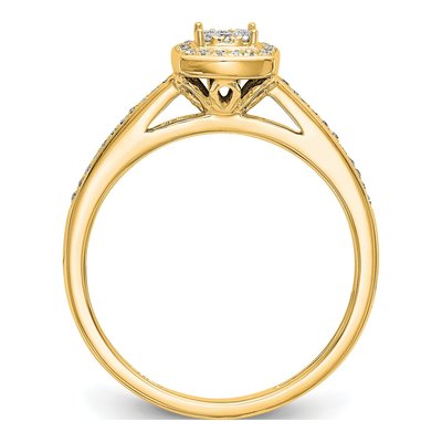 14K Yellow Gold 1/5 ct tw Diamond Cluster Engagement Ring – view 2