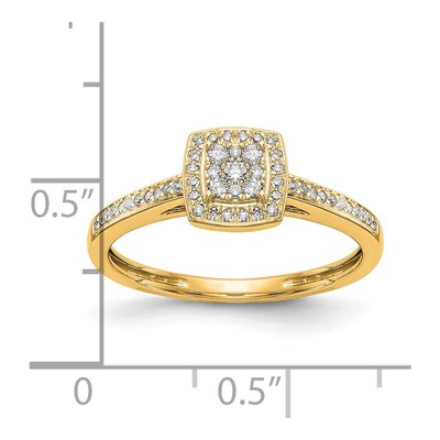 14K Yellow Gold 1/5 ct tw Diamond Cluster Engagement Ring – view 3