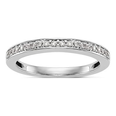 14K White Gold 1/5 ct tw Diamond Wedding Band