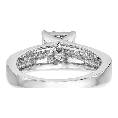 14K White Gold 1/2 ct tw Diamond Cluster Engagement Ring – view 5