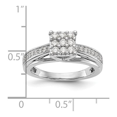 14K White Gold 1/2 ct tw Diamond Cluster Engagement Ring – view 8