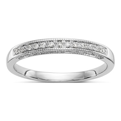 14K White Gold 1/6 ct tw Diamond Wedding Band