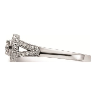 14K White Gold 1/2 ct tw Diamond Square Halo Engagement Ring – view 3