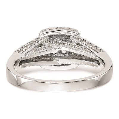 14K White Gold 1/2 ct tw Diamond Square Halo Engagement Ring – view 5
