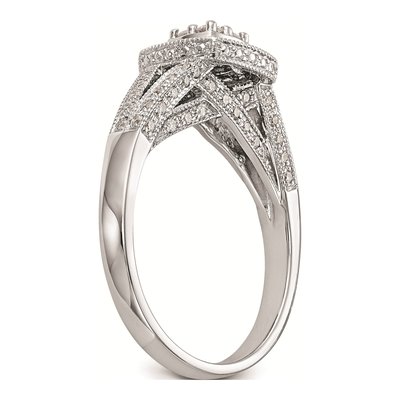 14K White Gold 1/2 ct tw Diamond Square Halo Engagement Ring – view 6