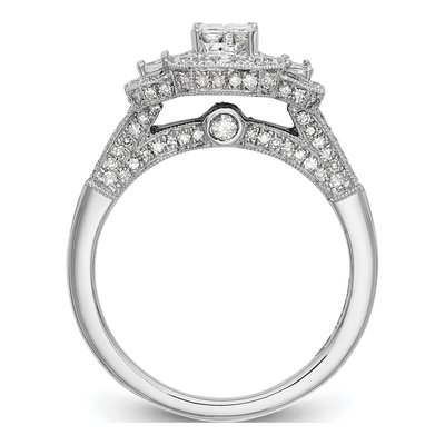 14K White Gold 0.84 ct tw Diamond Cluster Engagement Ring – view 2