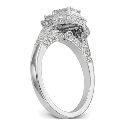 14K White Gold 0.84 ct tw Diamond Cluster Engagement Ring – view 6