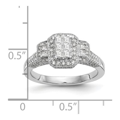 14K White Gold 0.84 ct tw Diamond Cluster Engagement Ring – view 8