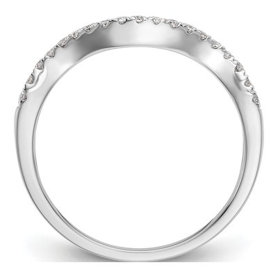 14K White Gold 1/5 ct tw Diamond Contoured Wedding Band – view 3