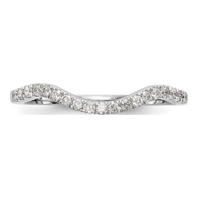 14K White Gold 1/5 ct tw Diamond Contoured Wedding Band – view 5