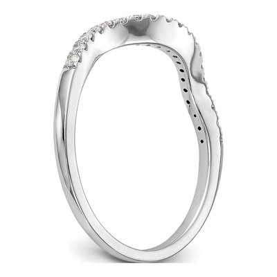 14K White Gold 1/5 ct tw Diamond Contoured Wedding Band – view 7