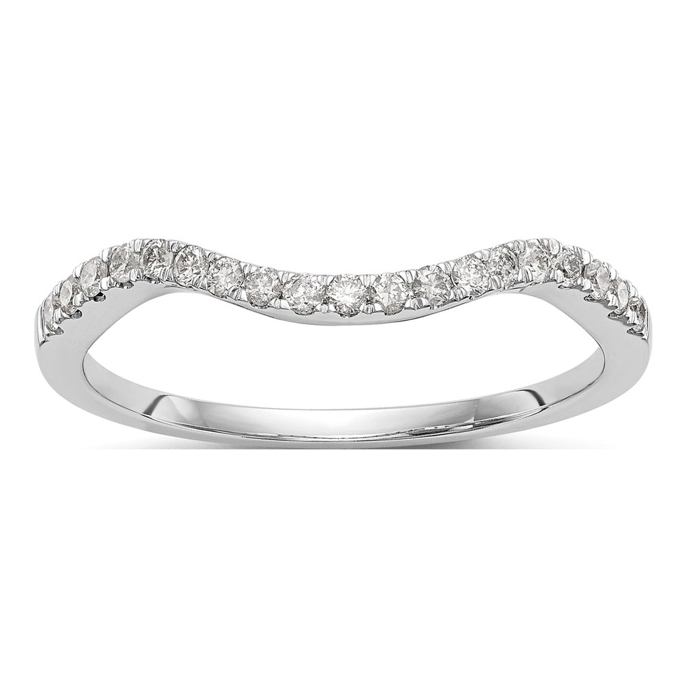 14K White Gold 1/5 ct tw Diamond Contoured Wedding Band