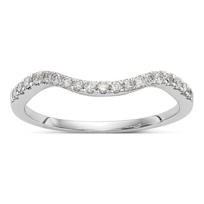 14K White Gold 1/5 ct tw Diamond Contoured Wedding Band