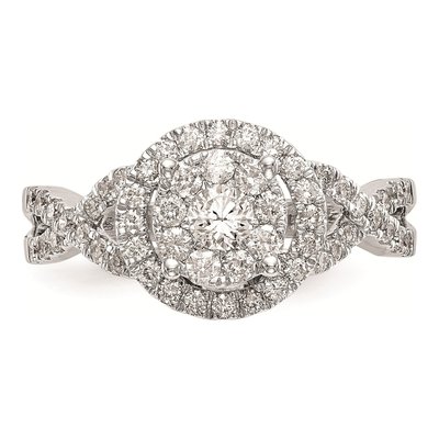 14K White Gold 3/4 ct tw Diamond Halo Engagement Ring – view 4