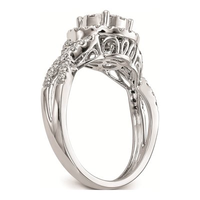 14K White Gold 3/4 ct tw Diamond Halo Engagement Ring – view 6