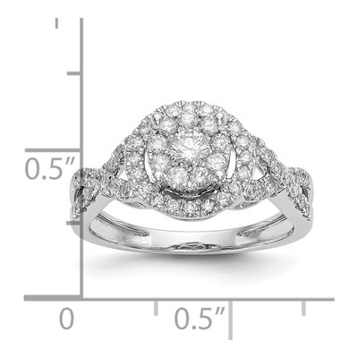 14K White Gold 3/4 ct tw Diamond Halo Engagement Ring – view 7