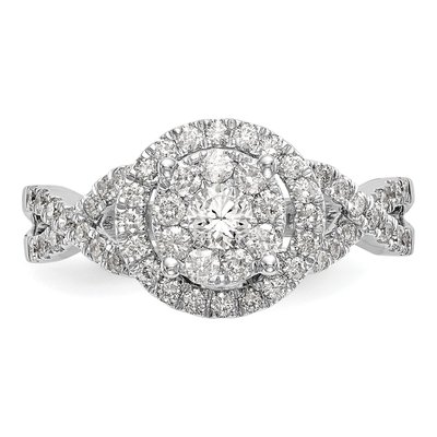 14K White Gold 3/4 ct tw Diamond Cluster Engagement Ring – view 5