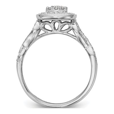 14K White Gold 1/2 ct tw Diamond Cluster Engagement Ring – view 2
