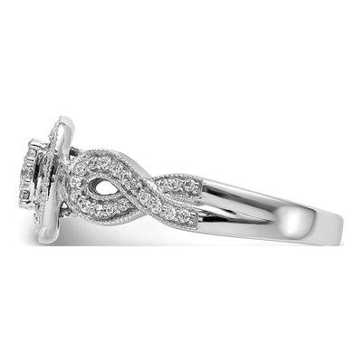 14K White Gold 1/2 ct tw Diamond Cluster Engagement Ring – view 3