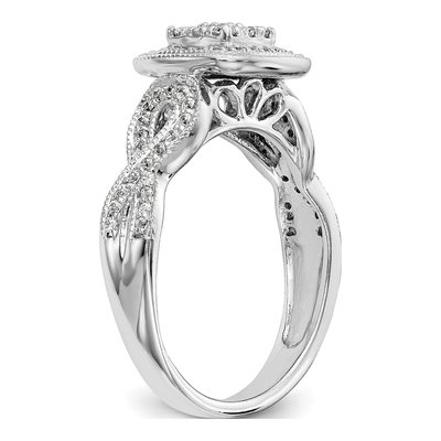 14K White Gold 1/2 ct tw Diamond Cluster Engagement Ring – view 6