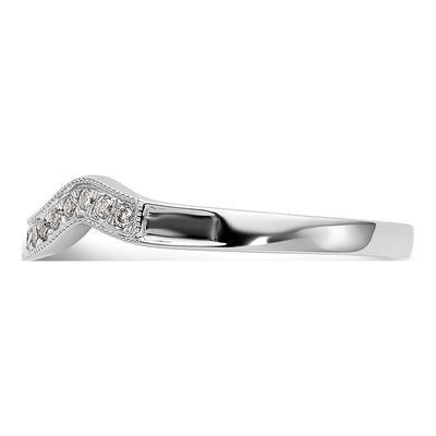 14K White Gold 1/10 ct tw Diamond Contoured Wedding Band – view 4