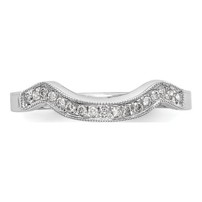 14K White Gold 1/10 ct tw Diamond Contoured Wedding Band – view 5