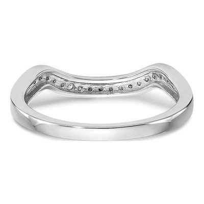 14K White Gold 1/10 ct tw Diamond Contoured Wedding Band – view 6