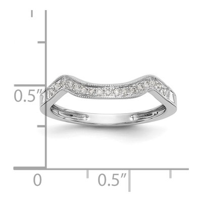 14K White Gold 1/10 ct tw Diamond Contoured Wedding Band – view 8