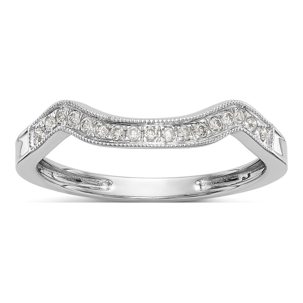 14K White Gold 1/10 ct tw Lab-Grown Diamond Wedding Band