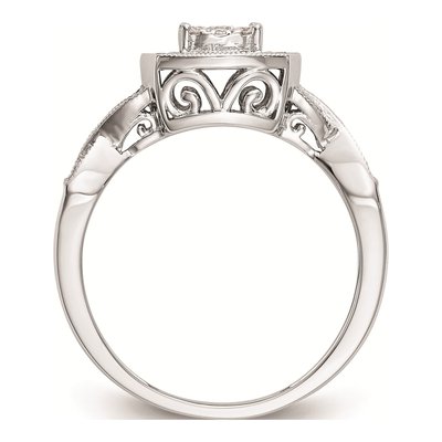 14K White Gold 3/8 ct tw Diamond Square Halo Engagement Ring – view 2
