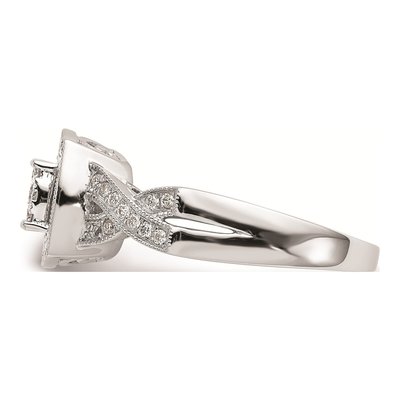 14K White Gold 3/8 ct tw Diamond Square Halo Engagement Ring – view 3