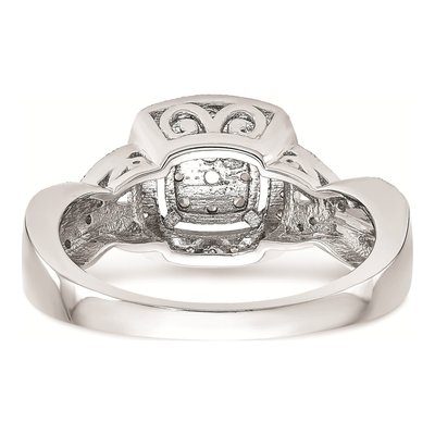 14K White Gold 3/8 ct tw Diamond Square Halo Engagement Ring – view 5